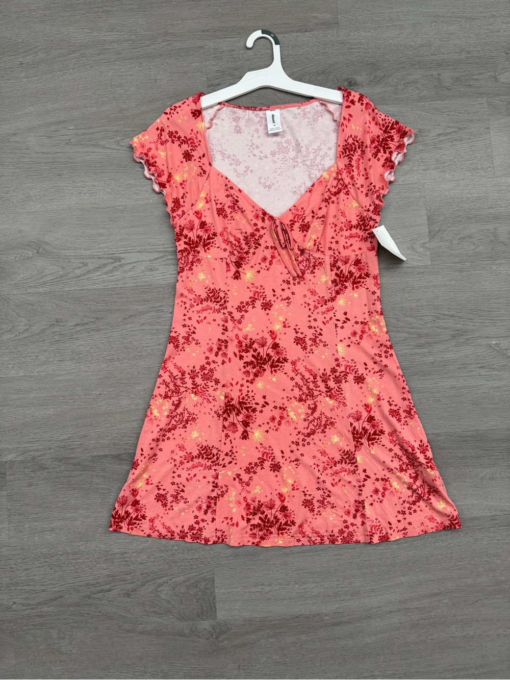 Abound Coral Pink Floral Tie-Front Maxi Dress